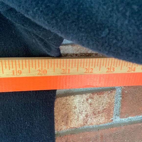 H&M L.O.G.G. Women Size 14 Double-Breasted Pea Coat Wool Blend Navy Blue - Picture 5 of 6